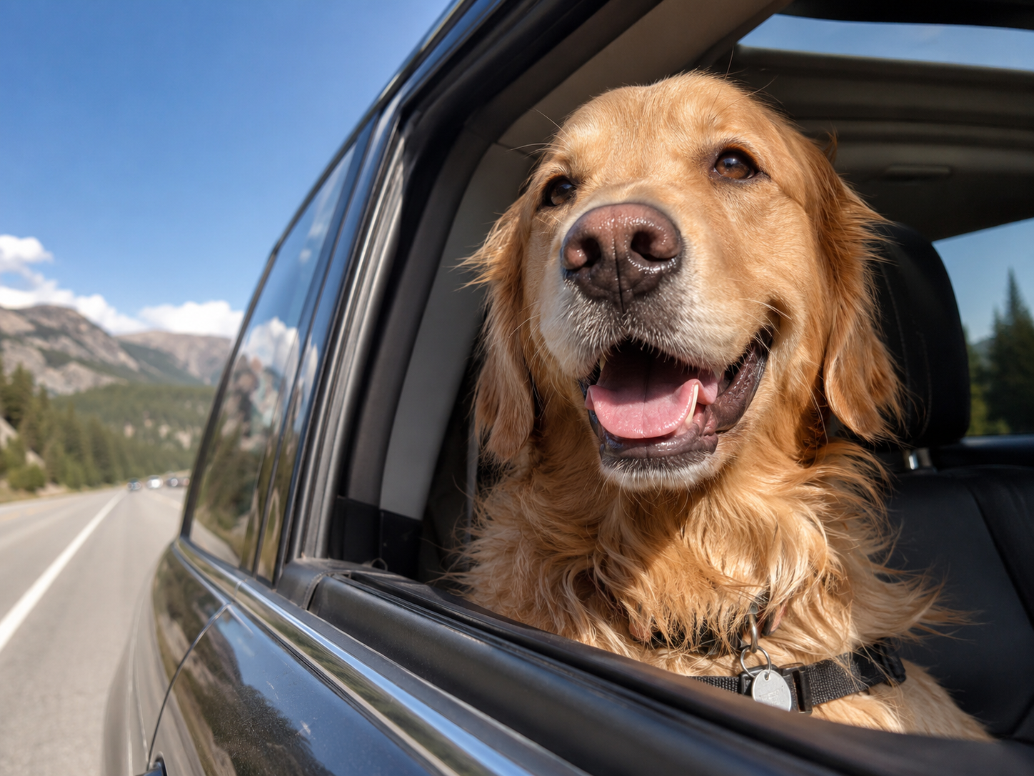 Chien en voiture 