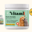 Poudre Dentaire Vitamii : l'ancien pot et le nouveau packaging avec le golden retriever et le chat gris